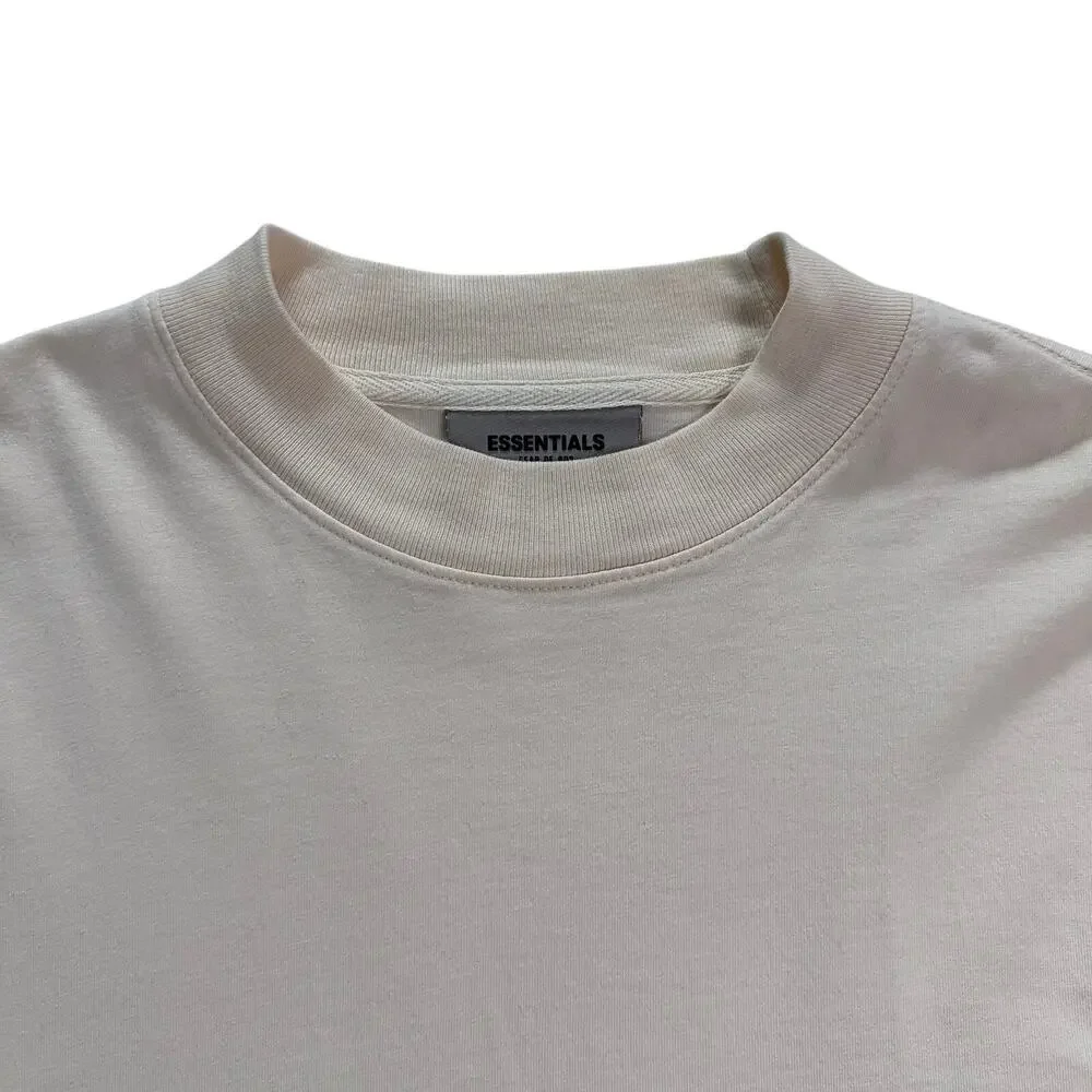 Fear of God Esssentials Long Sleeve T- Shirt Cream XXS Minimal  Logo Back Unisex